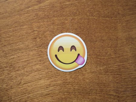 Smile Tongue Yum Emoji Sticker For Cheap