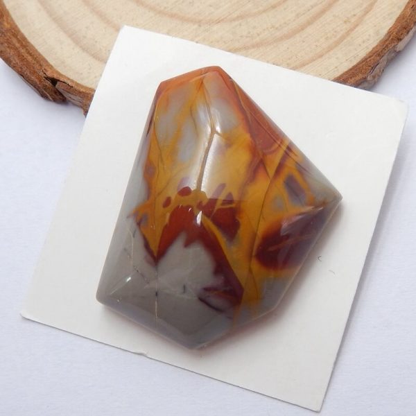 Natural Fire Picture Jasper Cabochon 32x26x11mm, 13.6g Supply