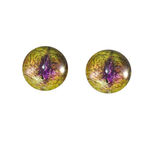 Yellow and Purple Lizard Reptile Glass Eyes Discount