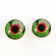 Green and Red Zombie Sew-On Button Glass Eyes For Sale