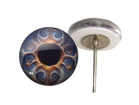 Art Nouveau Fantasy Glass Eyes on Wire Pin Posts For Discount