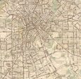 DFW Regional Area Major Arterial Wall Map - Antiqued Version on Sale