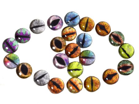 12 Pairs of 8mm Dragon Glass Eyes on Sale