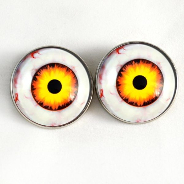 Nightmare Clown Yellow and Orange Sew-On Button Glass Eyes For Cheap