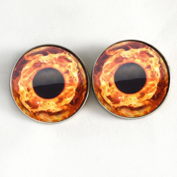 Fire Round Pupil Sew-On Button Glass Eyes For Discount