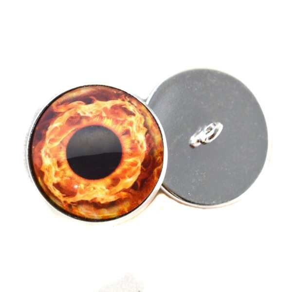 Fire Round Pupil Sew-On Button Glass Eyes For Discount