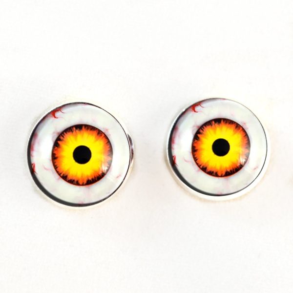 Nightmare Clown Yellow and Orange Sew-On Button Glass Eyes For Cheap