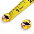 Yellow Dragon Glass Eyes with Monarch Butterflies on Sale