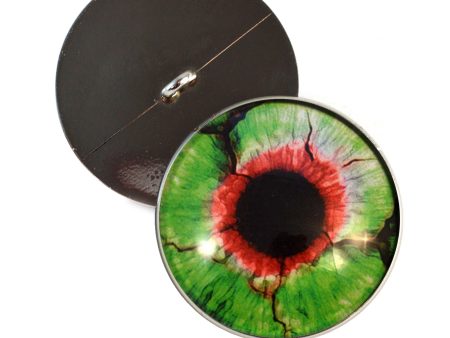 Green and Red Zombie Sew-On Button Glass Eyes For Sale