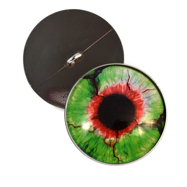 Green and Red Zombie Sew-On Button Glass Eyes For Sale