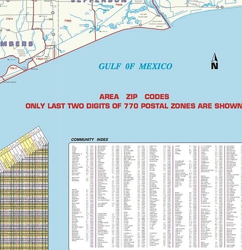 Roadways of Southeast Texas Wall Map with Zip Codes by Key Maps Inc. Online now