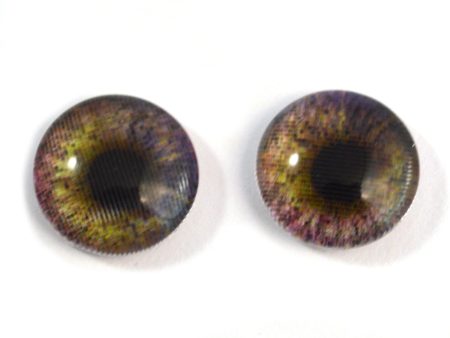 14mm Changing Purple and Yellow Animated Doll Glass Eyes Hot on Sale