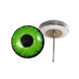 Bright Neon Green Enchanted Glass Eyes on Wire Pin Posts For Cheap