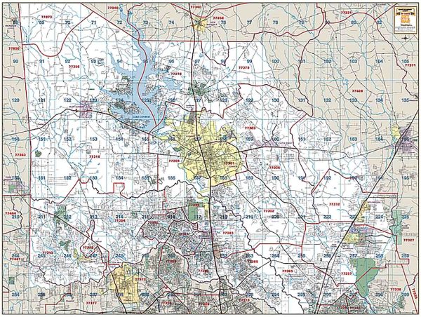 Montgomery County Wall Map with Zip Codes by Key Maps Inc. Online Hot Sale