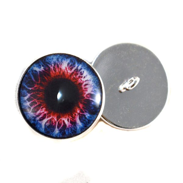 Blue and Red Fantasy Sew-On Button Glass Eyes For Cheap