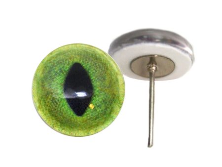 Pale Green Cat Glass Eyes on Wire Pin Posts Discount