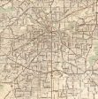 DFW Regional Area Major Arterial Wall Map - Antiqued Version on Sale