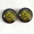 Dark Green Crocodile Gharial Sew-On Button Glass Eyes Online Hot Sale