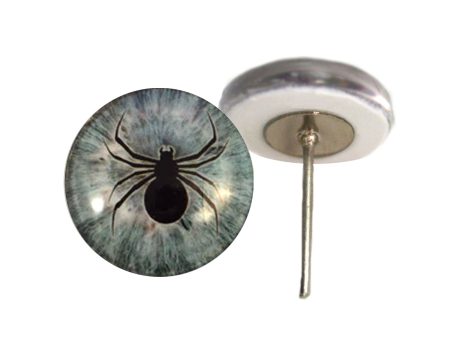 Light Blue Spider Glass Eyes on Wire Pin Posts For Cheap