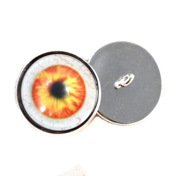 Yellow and Orange Spooky Sew-On Button Glass Eyes on Sale